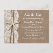 Het rustieke Starfish Collectie bewaart de datum Aankondigingskaart (Voorkant)