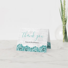 Het rustieke Succulente Bloemen Elegante Huwelijk Bedankkaart