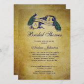 Het Rustieke Vrijgezellenfeest van de pauw Kaart (Voorkant / Achterkant)