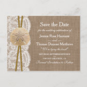 Het rustieke Zanddollar Collectie Save The Date Aankondigingskaart (Voorkant)