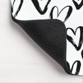 Het rustieke Zwarte Zwart-wit Patroon van Harten Muismat (Hoek)