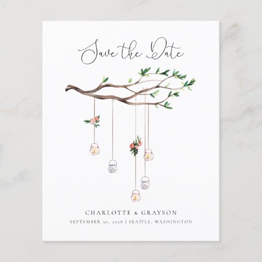 Het Rustige Bos van de begroting sparen de Uitnodi Flyer (Voorkant)