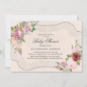 het rustige florale lijst virtuele baby shower uit (Voorkant)