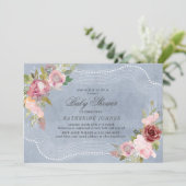 het rustige florale lijst virtuele baby shower uit (Staand voorkant)