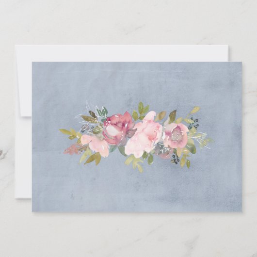 het rustige florale lijst virtuele baby shower uit (Achterkant)