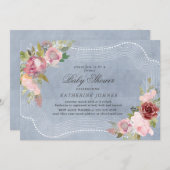 het rustige florale lijst virtuele baby shower uit (Voorkant / Achterkant)