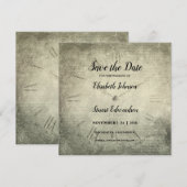 Het  rustige klokmanuscript Weddenschap sparen de  Save The Date (Voorkant / Achterkant)