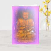 Het rustige paarse wenskaart van auraBoedha Kaart (Gele Bloem)