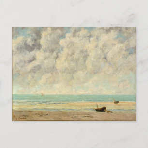 Het rustige Zee Gustave Courbet Beach Print Briefkaart