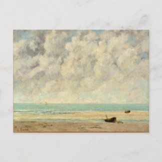 Het rustige Zee Gustave Courbet Beach Print Briefkaart