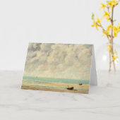 Het rustige Zee van Courbet: Blank Kaart (Gele Bloem)