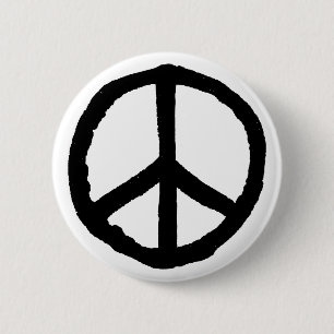 Het ruwe Symbool van de Vrede Ronde Button 5,7 Cm