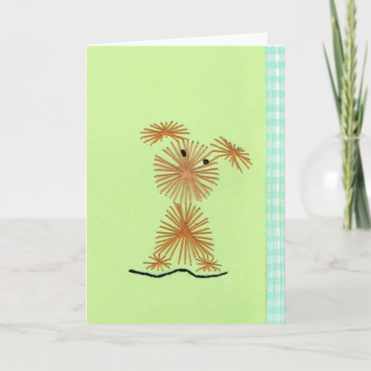 Het ruwharige Wenskaart van het Borduurwerk van Kaart (Voorkant)