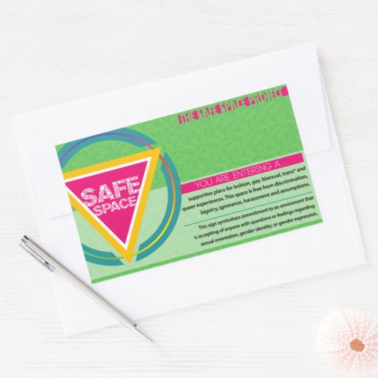 Het Safe Space Project Rechthoekige Sticker (Envelop)