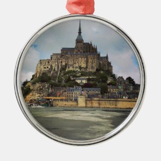 Het Saint-Michel van Mont Zilverkleurig Rond Ornament