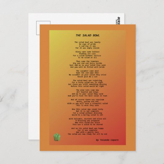 Het Salad Bowl-Briefkaart Briefkaart (Voorkant / Achterkant)