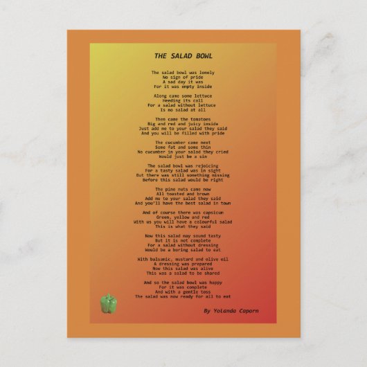 Het Salad Bowl-Briefkaart Briefkaart (Voorkant)