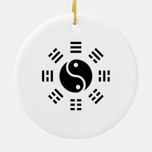 Het saldo: Ba Gua, acht trigrammen yin yang TCM Keramisch Ornament (Achterkant)