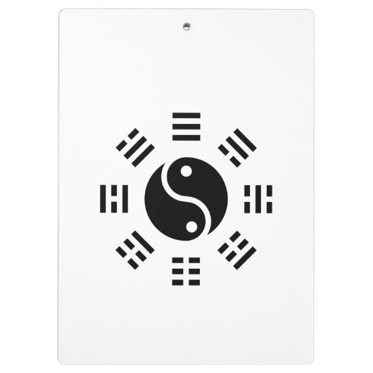 Het saldo: Ba Gua, acht trigrammen yin yang TCM Klembord (Achterkant)