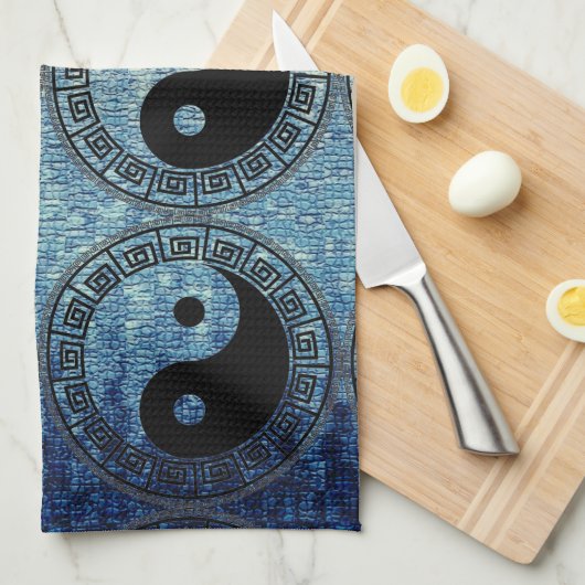 Het saldo: Ba Gua, acht trigrammen yin yang TCM Theedoek (Quarter Fold)