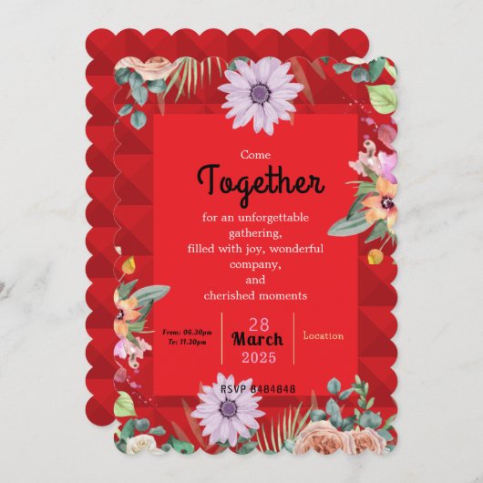 Het samenbrengen nodigt Uitnodiging uit (Voorkant / Achterkant)