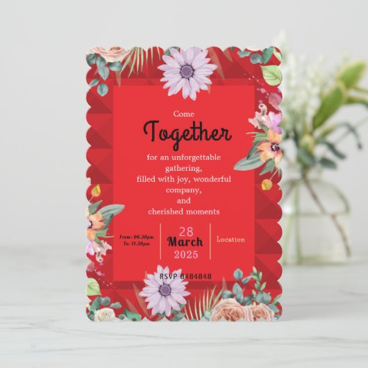 Het samenbrengen nodigt Uitnodiging uit (Staand voorkant)