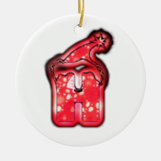 Het Santa Hat Collectie. Keramisch Ornament (Voorkant)