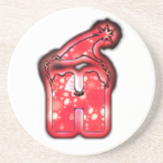 Het Santa Hat Collectie. Zandsteen Onderzetter (Voorkant)