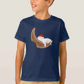 Het Santa Kat en de Gingerbread Moon T-shirt (Voorkant)