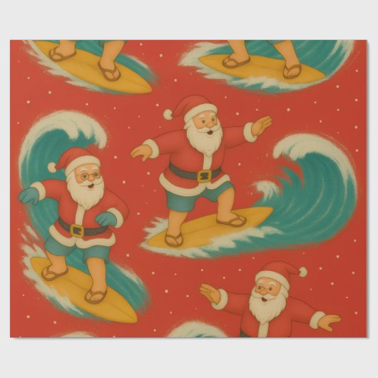 Het Santa Surf is op Cadeaupapier (Vlak)