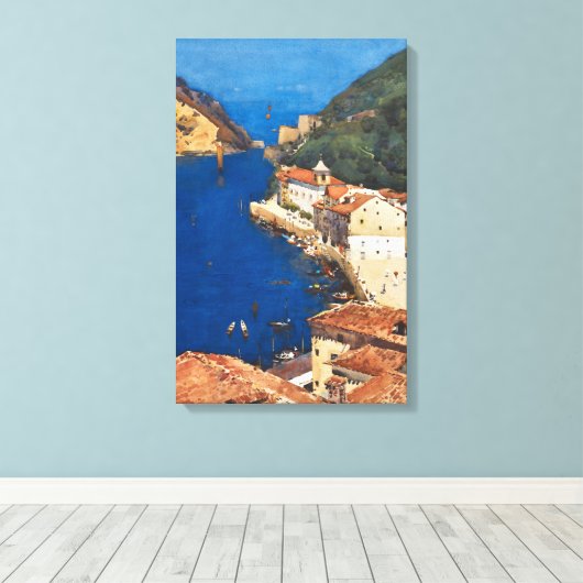 Het Sapphire Zee (Print) door Arthur Melville Canvas Afdruk (Insitu (Houten vloer))