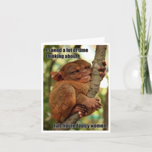 Het sappige wenskaart van Tarsier van Vrouwen Kaart (Voorkant)