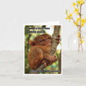 Het sappige wenskaart van Tarsier van Vrouwen Kaart (Gele Bloem)