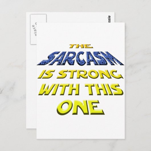 Het Sarcasme is sterk met deze Briefkaart (Voorkant / Achterkant)