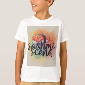 Het Sashimi Scene Waterverf T-shirt (Voorkant)