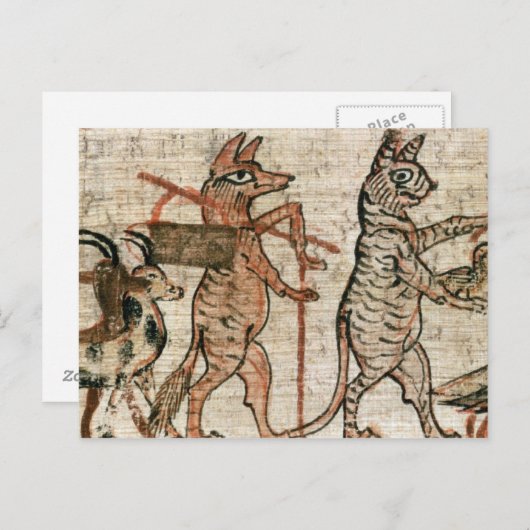 Het satirische papyrus briefkaart (Voorkant / Achterkant)