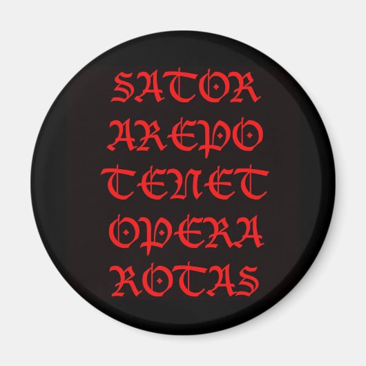 Het Sator Square (Lucida blackletter) Magneet (Voorkant)