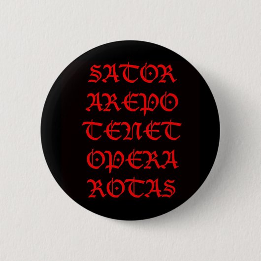 Het Sator Square (Lucida blackletter) Ronde Button 5,7 Cm (Voorkant)