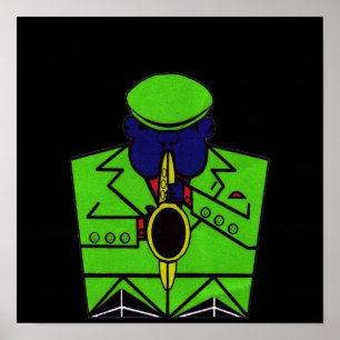 Het saxofone-Man Poster