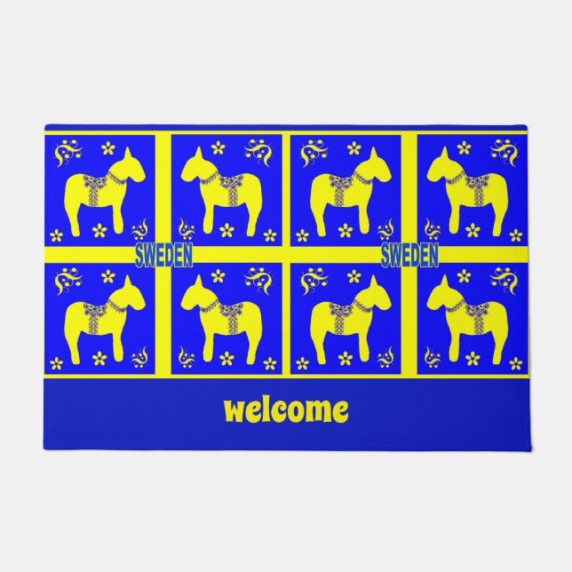 het scandinavische ontwerp , het zweedse paard , p deurmat (Voorkant)