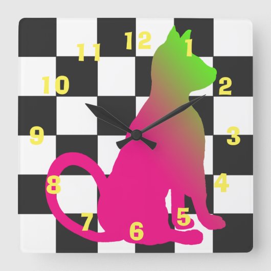 Het Schaakbord Brights CricketDiane van de Kat van Vierkante Klok (Voorkant)
