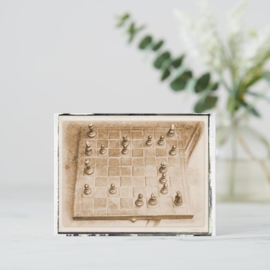 Het schaakspel briefkaart (Staand voorkant)