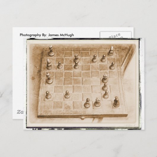 Het schaakspel briefkaart (Voorkant / Achterkant)