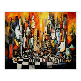 Het schaakspel perfect poster