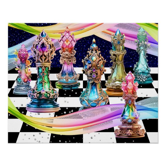 Het schaakspel Poster (Voorkant)