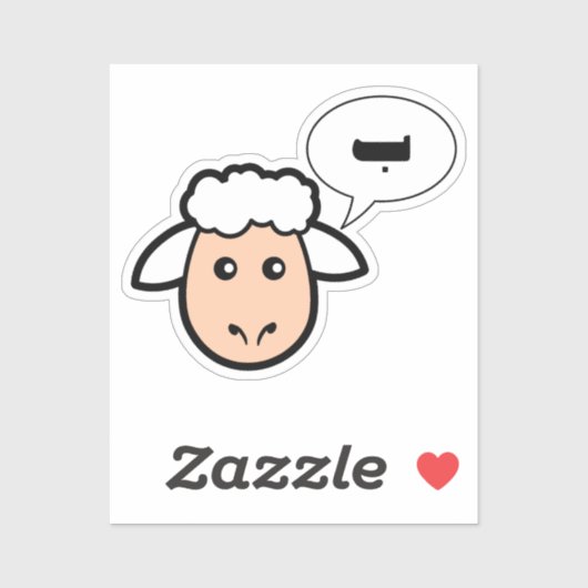 Het schaap zegt een Arabische grappige Arabische w Sticker (Vel)