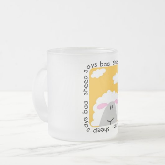 Het schaap zegt T-shirts en Giften bliet Matglas Koffiemok (Voorkant links)