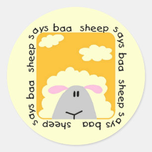 Het schaap zegt T-shirts en Giften bliet Ronde Sticker