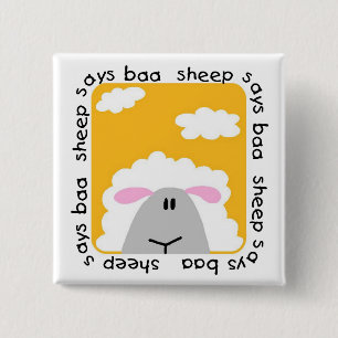 Het schaap zegt T-shirts en Giften bliet Vierkante Button 5,1 Cm