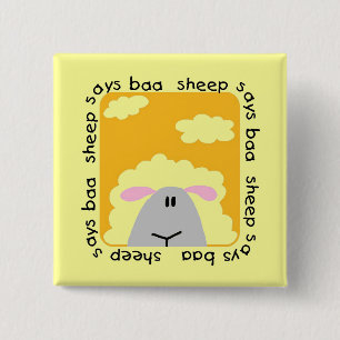 Het schaap zegt T-shirts en Giften bliet Vierkante Button 5,1 Cm
